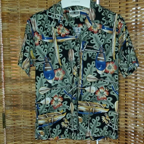 Island Candy Aloha Outrigger Canoe Paddle Aloha Shirt S - Picture 1 of 5
